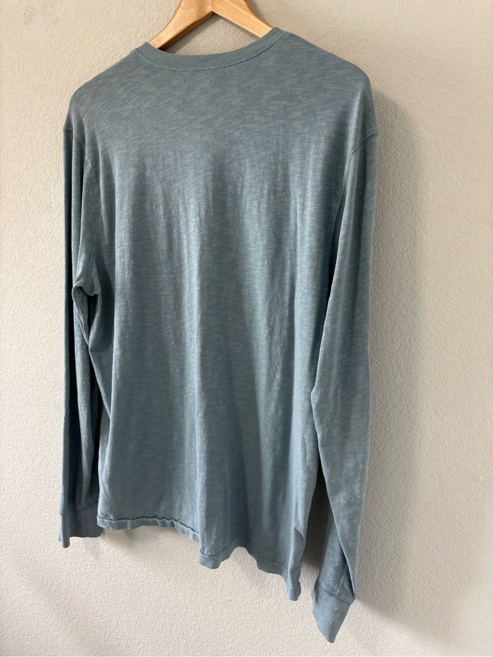 J.Crew Mercantile Blue Slub Cotton Henley Long Sleeve Shirt Size Large - Picture 8 of 8